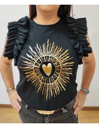 Camiseta de algodón tul corazon