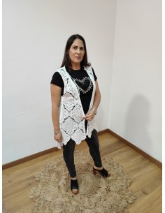 chaleco hilo croché largura por debajo rodilla