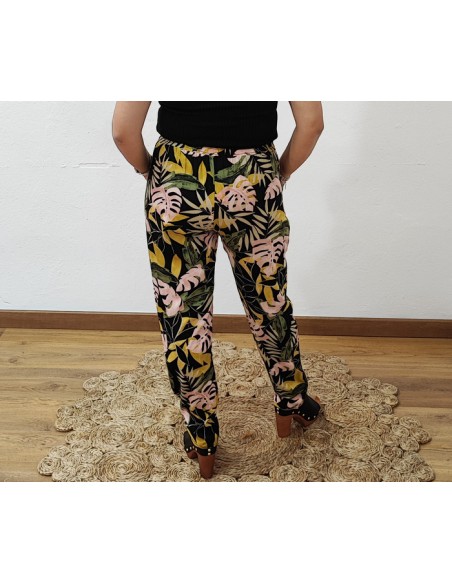 Pantalón Fluido Tropical Monstera