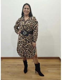 Vestido largo animal print berja 2