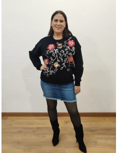 Jersey flor lentejuela
