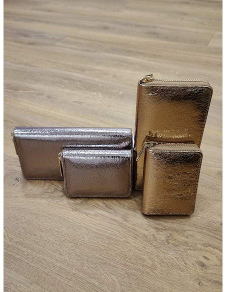 Cartera piel metalizada bugambilla