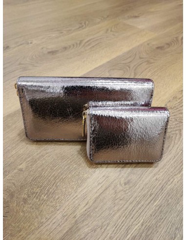 Cartera piel metalizada bugambilla
