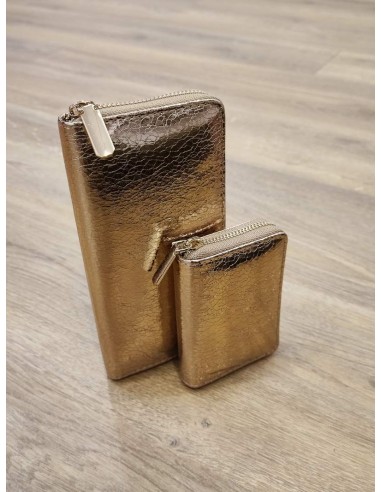 Cartera piel metalizada bugambilla