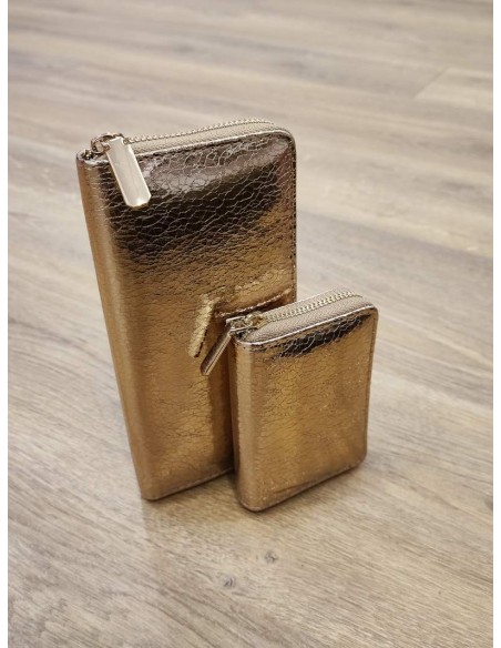 Cartera piel metalizada bugambilla